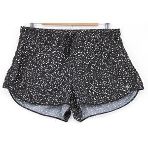 Nicole Miller New York Active Shorts Womens Large Black Speckle Running 3 Inseam